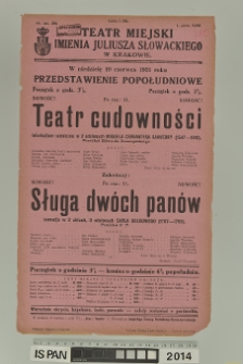 TEATR CUDOWNOŚCI, SŁUGA DW&Oacute;CH PAN&Oacute;W