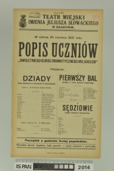 DZIADY, PIERWSZY BAL, SĘDZIOWIE