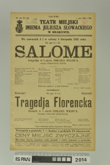 SALOME/TRAGEDJA FLORENCKA