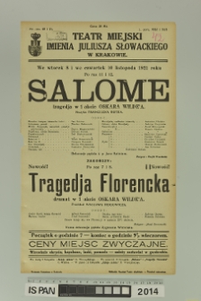 SALOME/TRAGEDJA FLORENCKA
