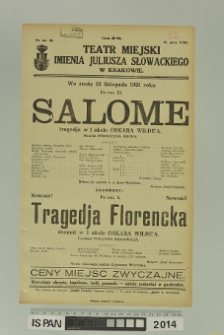 SALOME/TRAGEDJA FLORENCKA