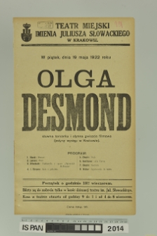 OLGA DESMOND – występ tancerki i gwiazdy filmowej