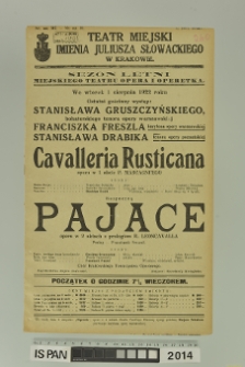 CAVALLERIA RUSTICANA/PAJACE