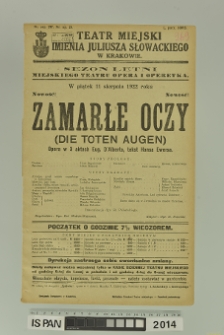 ZAMARŁE OCZY( DIE TOTEN AUGEN)