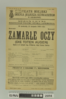 ZAMARŁE OCZY( DIE TOTEN AUGEN)