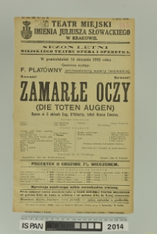 ZAMARŁE OCZY( DIE TOTEN AUGEN)