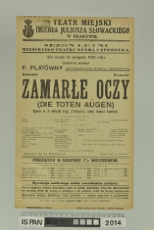 ZAMARŁE OCZY( DIE TOTEN AUGEN)