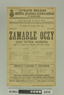 ZAMARŁE OCZY( DIE TOTEN AUGEN)