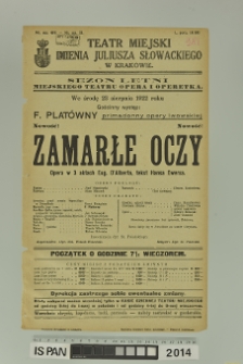 ZAMARŁE OCZY( DIE TOTEN AUGEN)