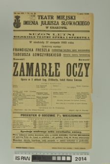 ZAMARŁE OCZY( DIE TOTEN AUGEN)