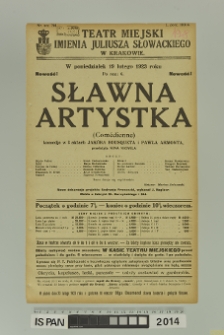 SŁAWNA ARTYSTKA (Comédienne)