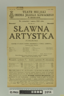 SŁAWNA ARTYSTKA (Comédienne)