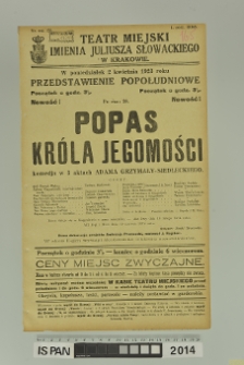 POPAS KRÓLA JEGOMOŚCI