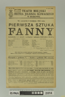 PIERWSZA SZTUKA FANNY