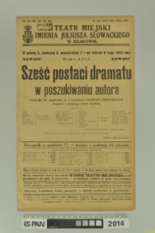 SZEŚĆ POSTACI DRAMATU W POSZUKIWANIU AUTORA