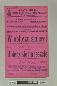 W OBLICZU ŚMIERCI – UBIERZ SIĘ NARESZCIE