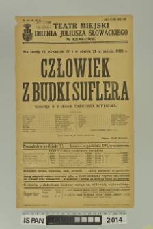 CZŁOWIEK Z BUDKI SUFLERA