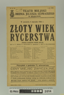 ZŁOTY WIEK RYCERSTWA ( When knights were bold )