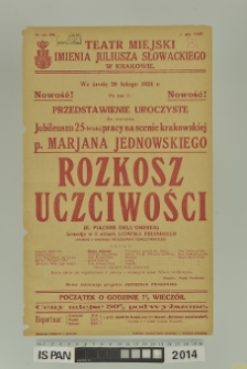 ROZKOSZ UCZCIWOŚCI ( Il piacere dell'onesta)