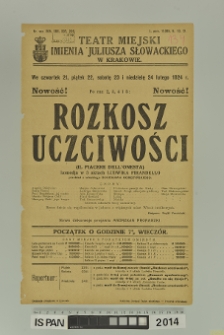 ROZKOSZ UCZCIWOŚCI ( Il piacere dell'onesta)