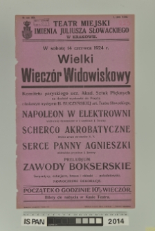 WIELKI WIECZ&Oacute;R WIDOWISKOWY