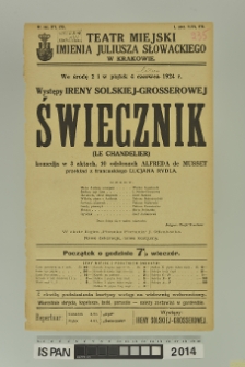ŚWIECZNIK ( Le chandelier)