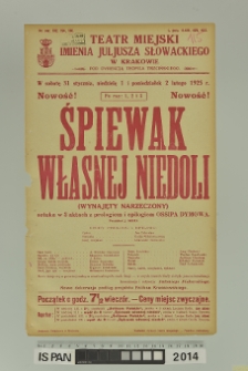 ŚPIEWAK WŁASNEJ NIEDOLI (Wynajęty narzeczony)