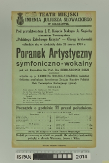 PORANEK ARTYSTYCZNY SYMFONICZNO-WOKALNY