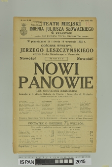 NOWI PANOWIE (Les Nouveaux Messieurs)