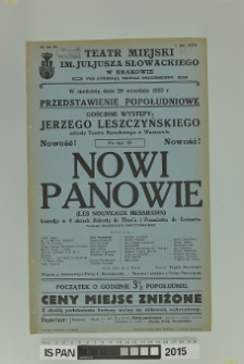 NOWI PANOWIE (Les Nouveaux Messieurs)