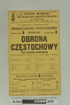 OBRONA CZĘSTOCHOWY CZYLI PRZEOR PAULINÓW