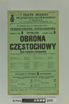 OBRONA CZĘSTOCHOWY CZYLI PRZEOR PAULINÓW