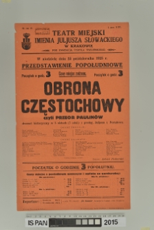 OBRONA CZĘSTOCHOWY CZYLI PRZEOR PAULINÓW