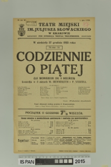 CODZIENNIE O PIĄTEJ (Le Monsieur de 5 heures)