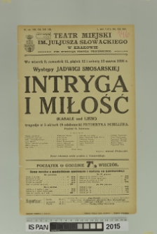 INTRYGA I MIŁOŚĆ (Kabale und Liebe)