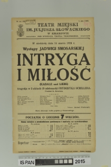 INTRYGA I MIŁOŚĆ (Kabale und Liebe)