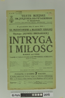 INTRYGA I MIŁOŚĆ (Kabale und Liebe)