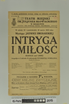 INTRYGA I MIŁOŚĆ (Kabale und Liebe)