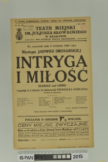 INTRYGA I MIŁOŚĆ (Kabale und Liebe)