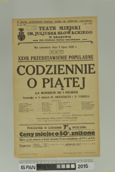CODZIENNIE O PIĄTEJ (Le Monsieur de 5 heures)
