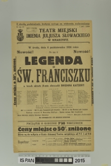 LEGENDA O ŚW. FRANCISZKU