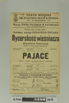 RYCERSKOŚĆ WIEŚNIACZA (Cavalleria Rusticana)