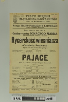 RYCERSKOŚĆ WIEŚNIACZA (Cavalleria Rusticana)