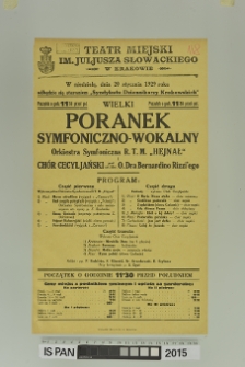 PORANEK SYMFONICZNO-WOKALNY