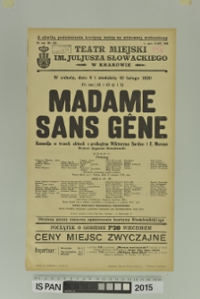 MADAME SANS GÊNE