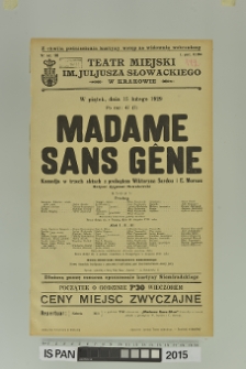 MADAME SANS GÊNE