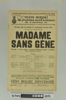 MADAME SANS GÊNE