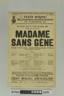 MADAME SANS GÊNE