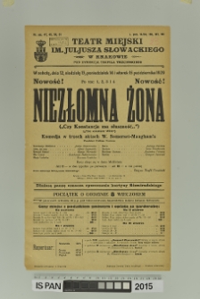 NIEZŁOMNA ŻONA (Czy Konstancja ma słuszność, The constant Wife)