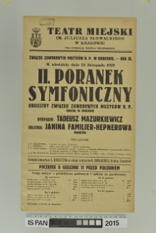 II PORANEK SYMFONICZNY